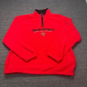 Reebok NFL Tampa Bay Buccaneers Mens XL Red Fleece Quarter Zip Pullover